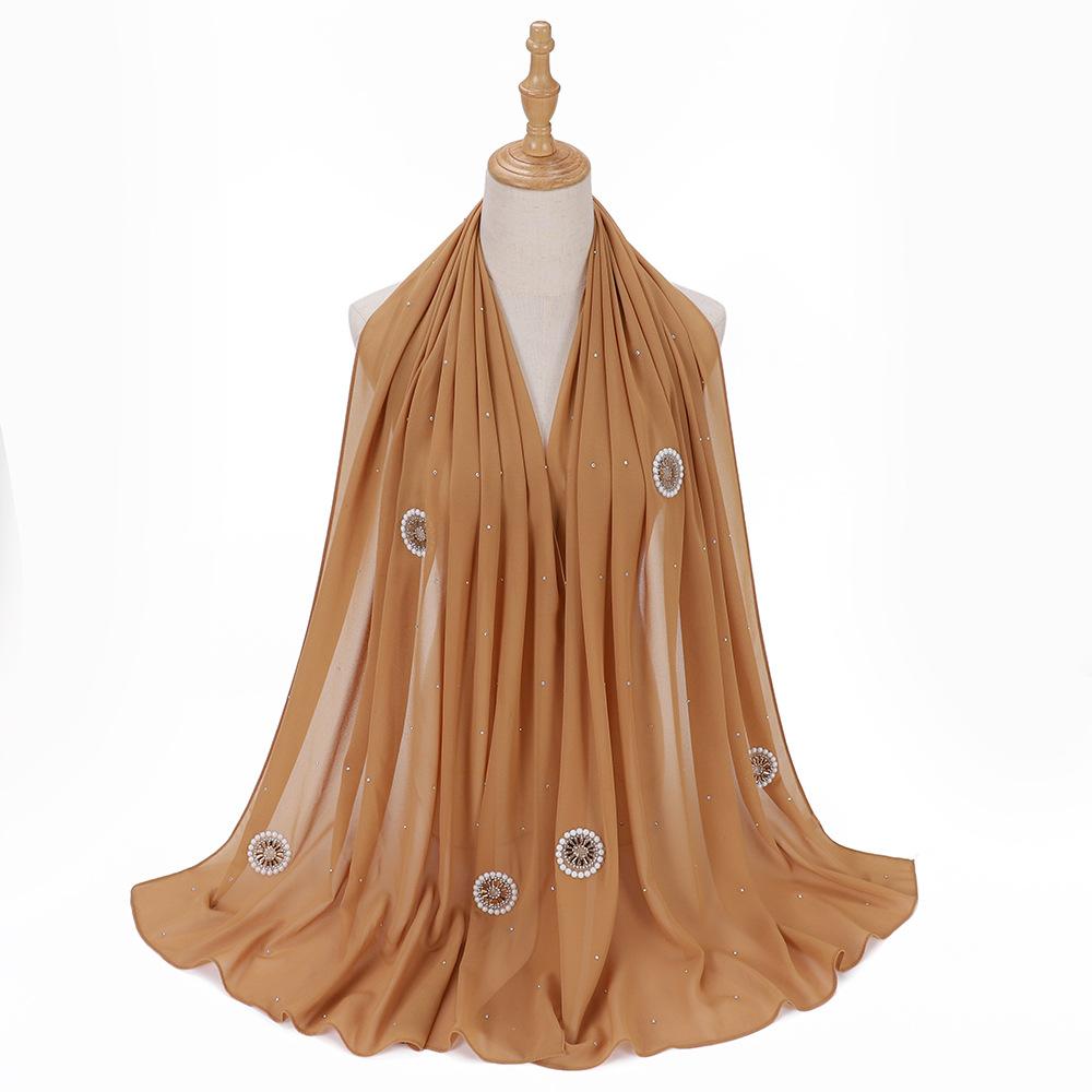 Ramadan Muslim Chiffon Plain Hijab Scarf Women High Quality Solid Color Head Inner Wraps Ladies Islamic Musulman Headband