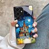 Tempered Glass Phone Case For Galaxy S26 S21 S22 S23 S24 S25 FE Ultra Plus . Vintage Castle Style.