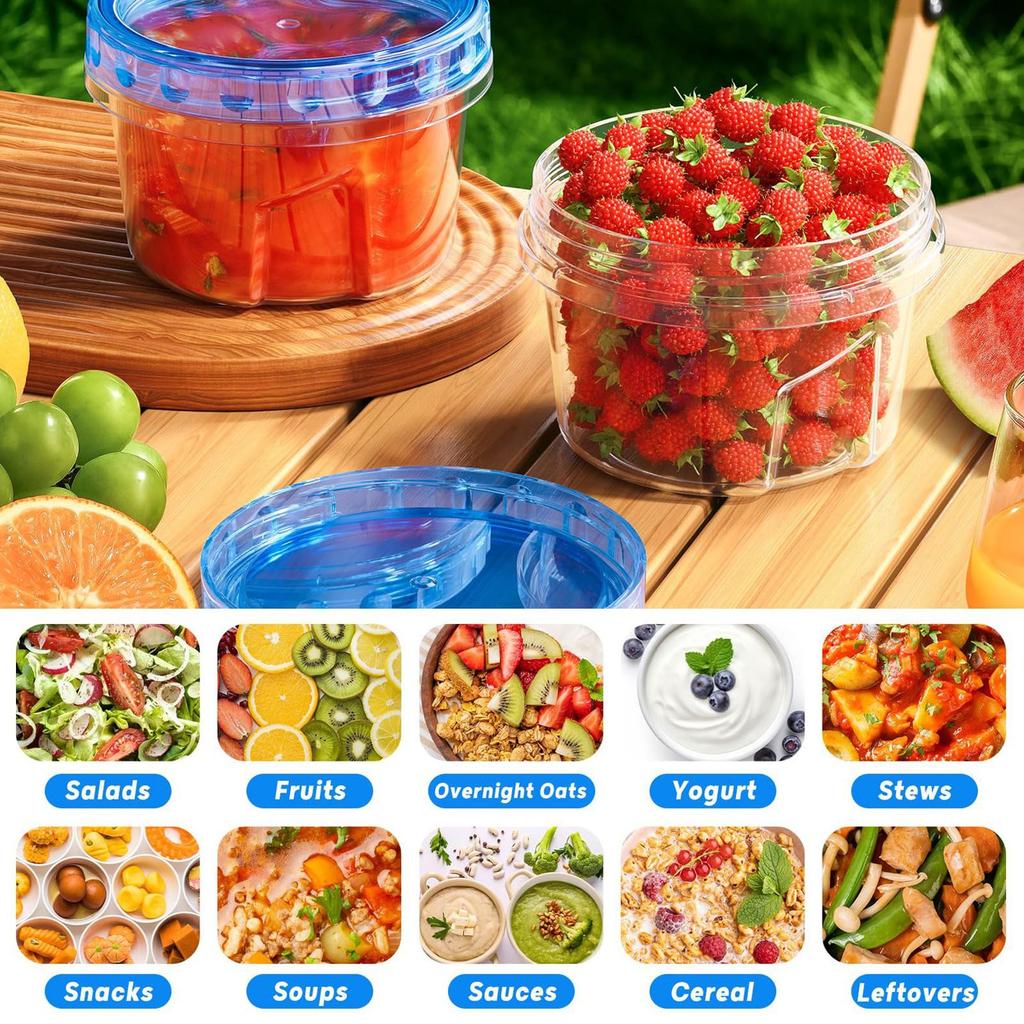 Freezer Storage Containers, Plastic Food Storage Containers With  Top Lids, Reusable Soup Containers With Lids