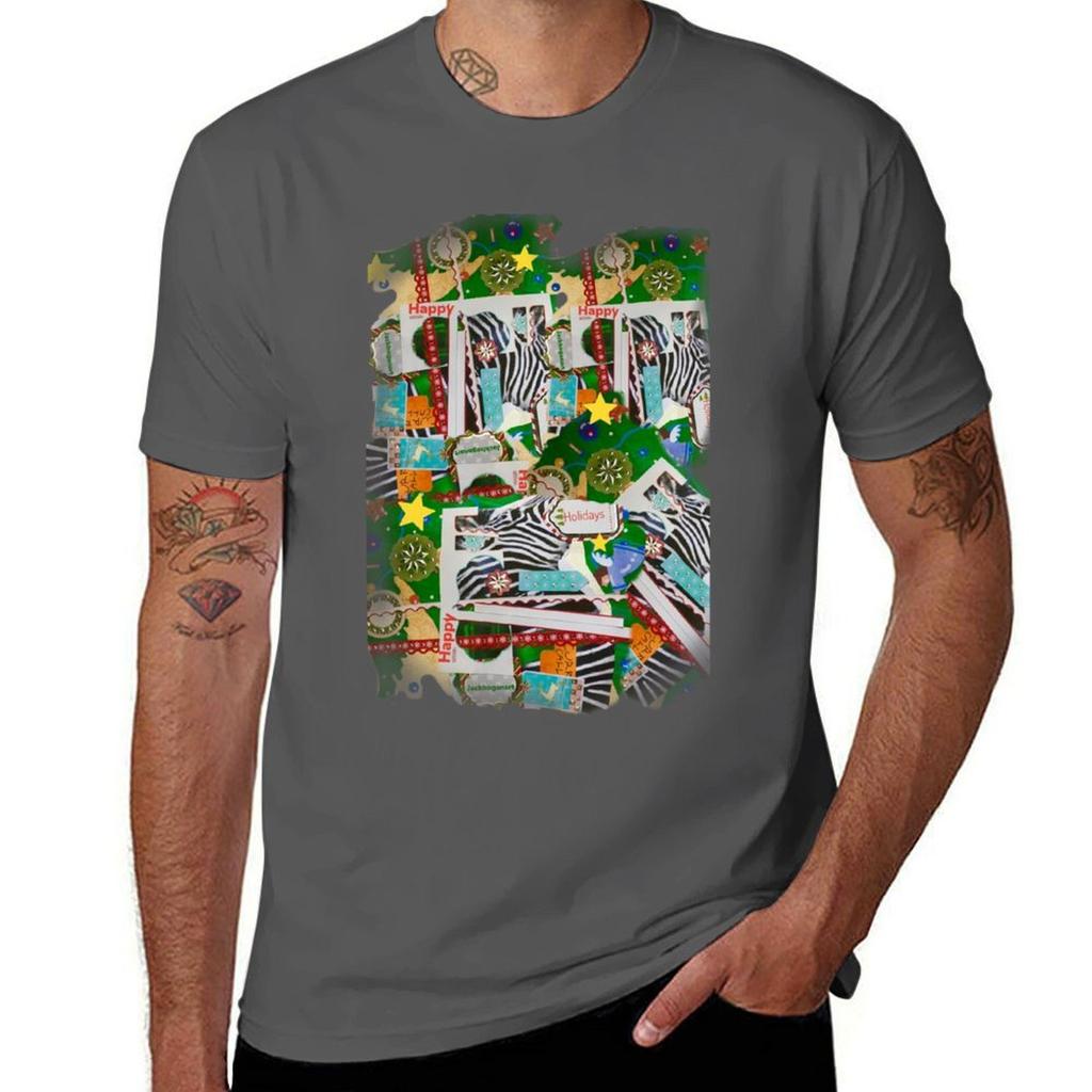 Happy Zebra Holidays Tshirt Plus Size Gym Sports Tshirt