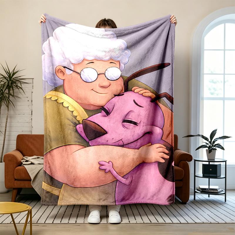 Courage the Cowardly Dog Soft and Comfortable Flannel Suitable for Sofas Living Rooms Outdoor Camping Travel and Also Makes a Great Anniversary Gif