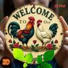 Vintage Rustic Farmhouse Hen Welcome Sign Chicken Coop Wall Decor Easter Decoration Easy To Hang