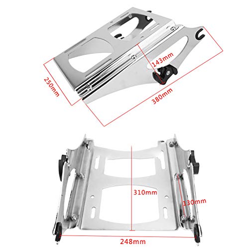 Black Detachable Two-Up Tour-Pak Mounting Rack for Honda Touring (2014-2022)