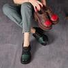 Fashion New Retro 7cm High Heels Women Shoes Flat Platform Thick Heels Shoes Mixed Colors Genuine Leather 2025 Luxury Lace Up Shoes