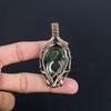 Green Amethyst Gemstone Pendant, 999 Copper Wire Wrapped Pendant, Handmade Antique Jewelry, Gift For Mother Day