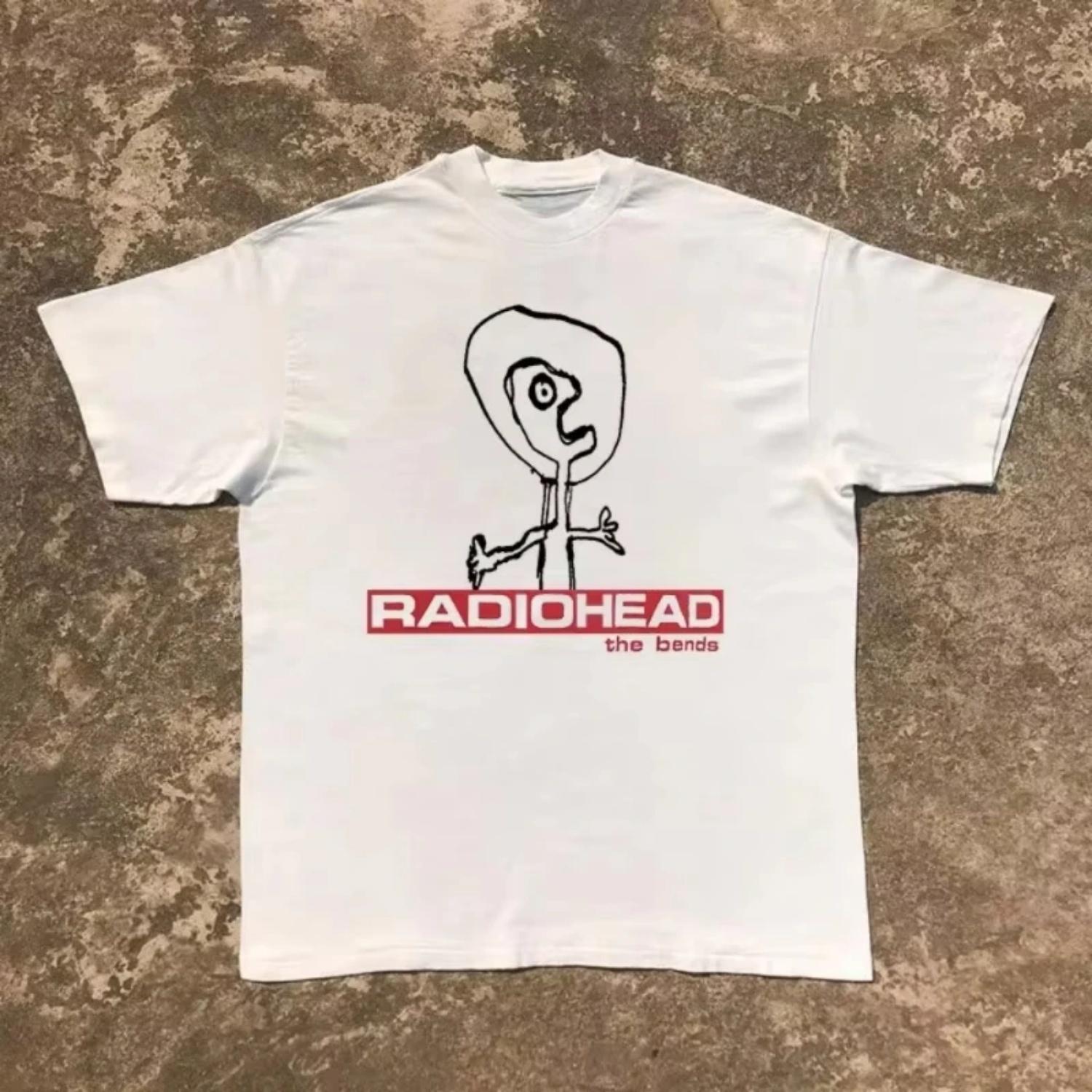 Radiohead The Bends T-shirt Women s Cotton Short Sleeve Hip Hop Radiohead Rock Band Summer High Quality Y2k Top Streetwear S чёрный