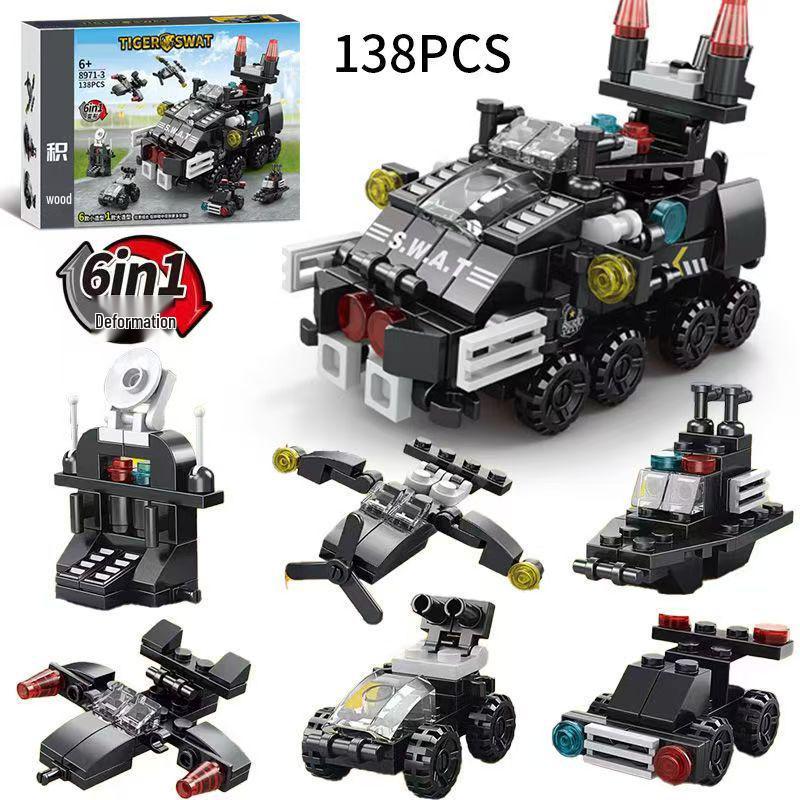 SWAT Полицейский Конструктор Городской Набор: Совместим с Lego, 27 конфигураций, блоки малых размеров, идеально подходит для мальчиков.