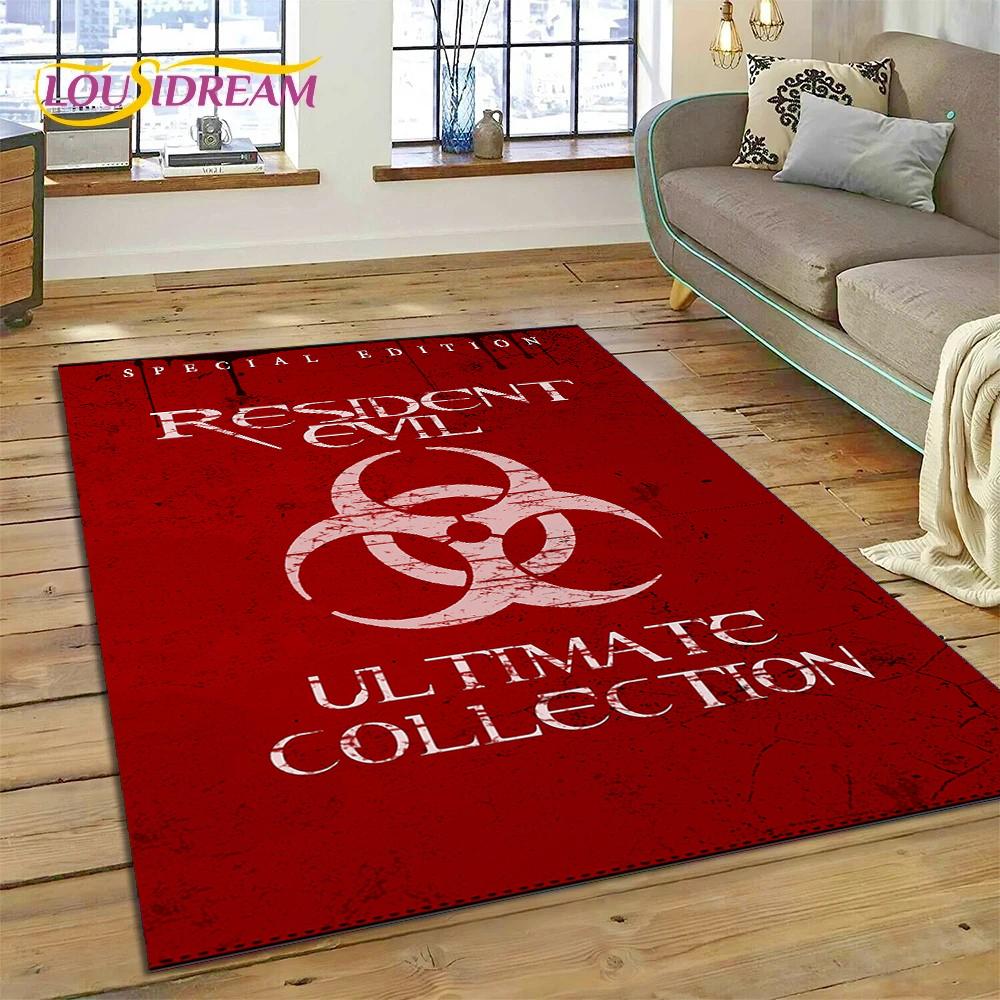 3D Lastest Horro Games R-Resident Evil Rug Carpet for Living Room Bedroom Home Decor,Non-slip Decoration for Sofa Doormat Gifts