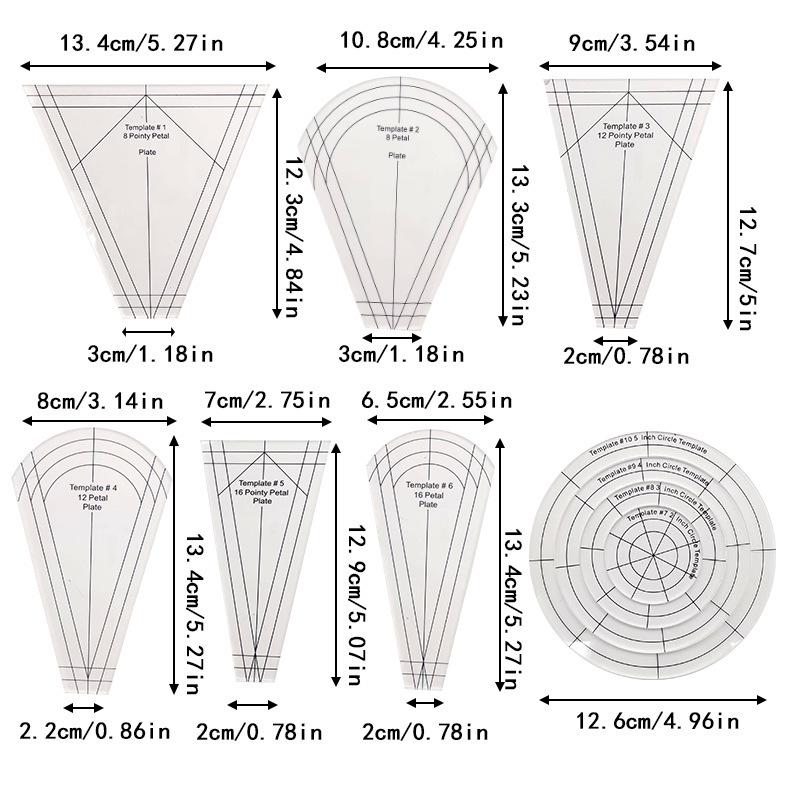 Acrylic Irregular 90° Sewing and Patchwork Ruler for Fabric Cutting