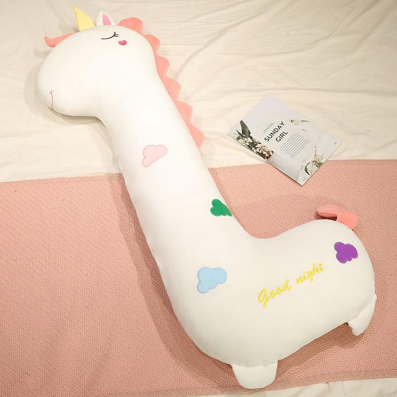 Girly Heart Pink Unicorn Throw Pillow Plush Toy Doll Dinosaur Doll Girl Pinch Legs Side Sleeping Doll