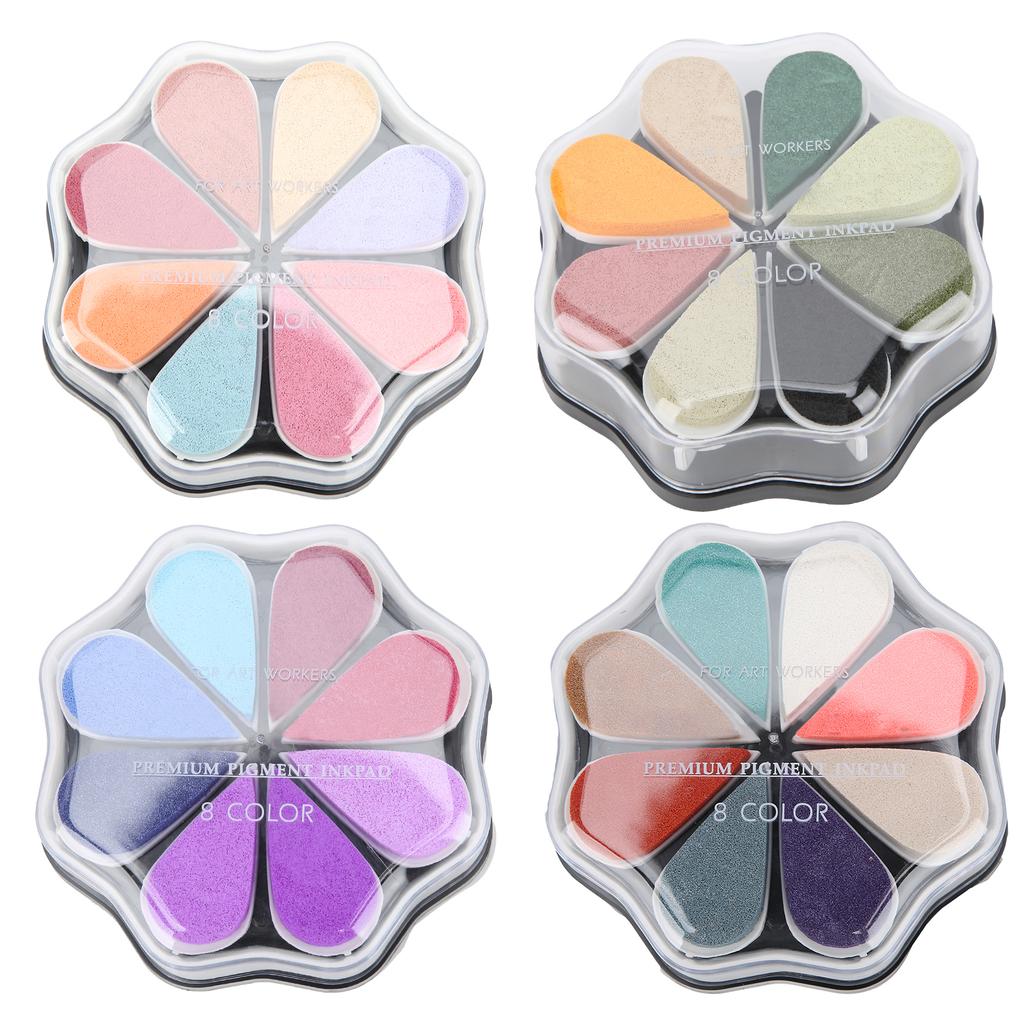 Stamp Pad Petal Shape Finger Creativity Ink Pad for DIY HandMade Office Supplies
