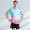 Unisex Badminton Sport Set Short Sleeve Top Shorts Men Women Kids Athletic Wear