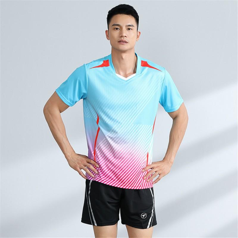 Unisex Badminton Sport Set Short Sleeve Top Shorts Men Women Kids Athletic Wear