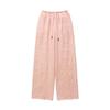 GREEN BELT Women's Lightweight Openwork Ramie Wide-Leg Pants