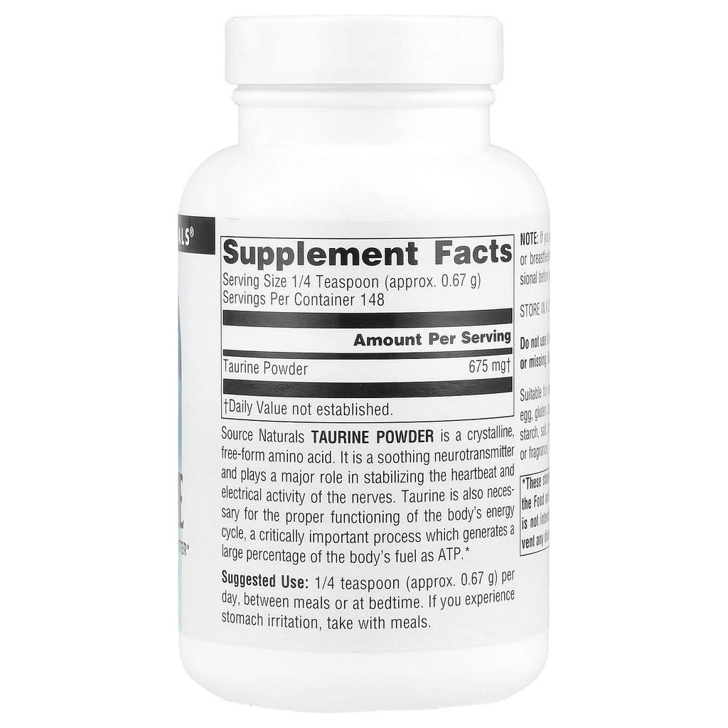 Taurin-Pulver, 3,53 oz (100 Gramm)