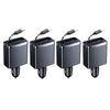 Retractable Car Chargers 125W , 3 In 1 Fast Car Phone Chargers,1 Retractable Cable 35Inch and 2 USB Ports for Cellphone