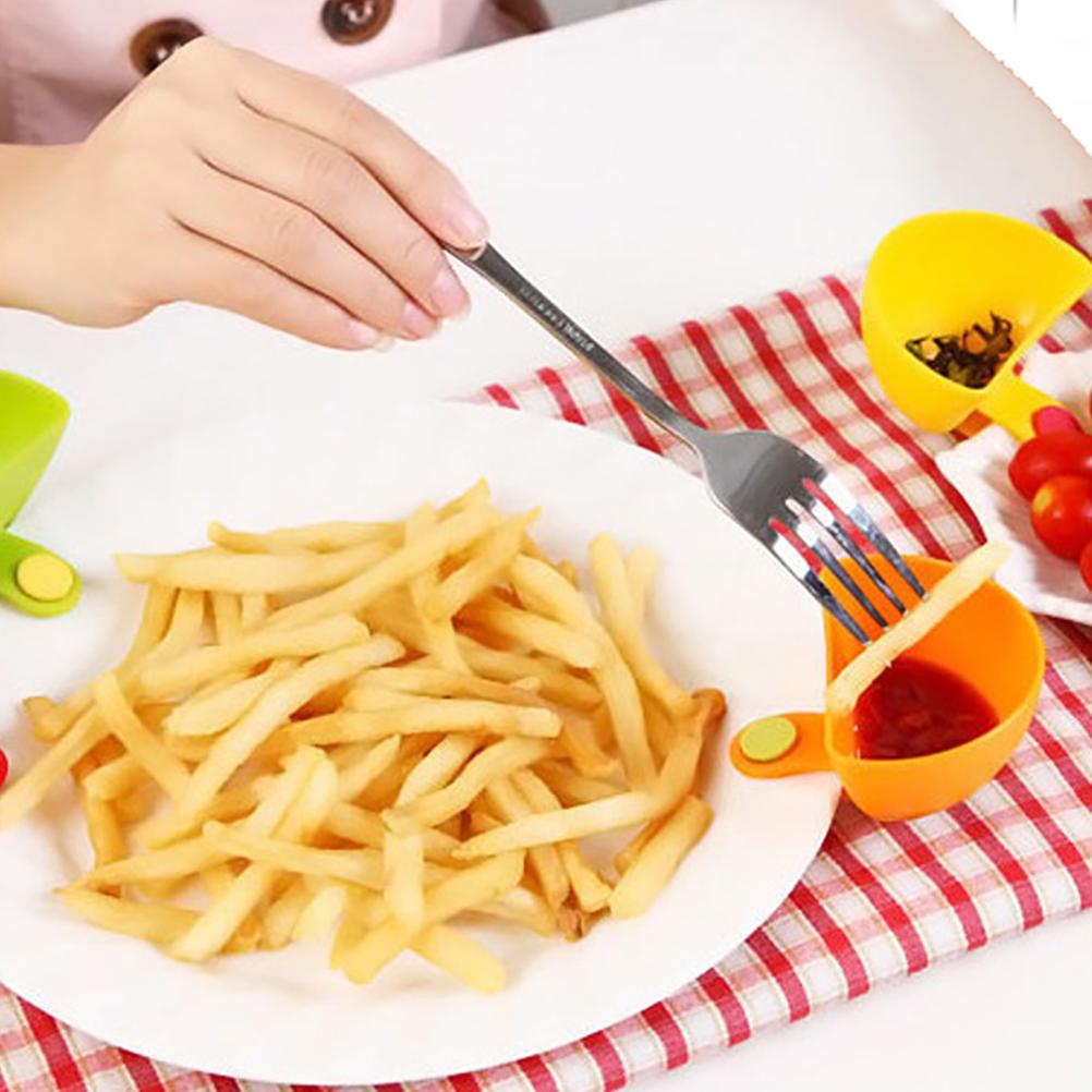 4 Stück mehrfarbige Dip-Sauce-Schüsseln, Servierschüsseln, Gewürzbehälter für Salz, Ketchup, Zucker