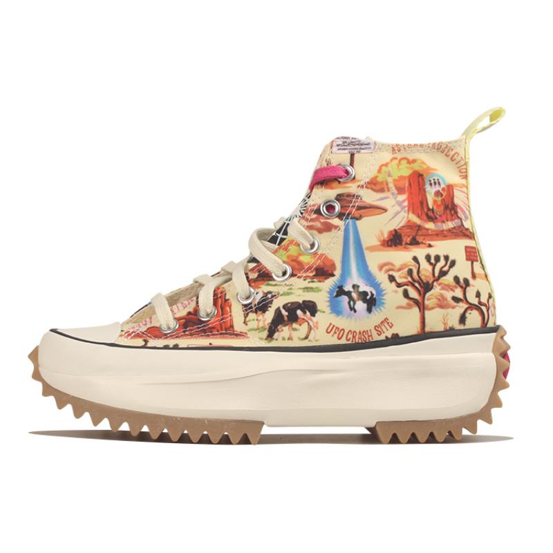 

Twisted Resort x Converse Run Star Hike Hi Модные Удобные Высокие Кеды из Канваса Унисекс Бежевые 35.5