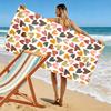 Colorful Heart Pattern Towel Beach towel quick-drying for travel outdoor sports jogging beach and swimming