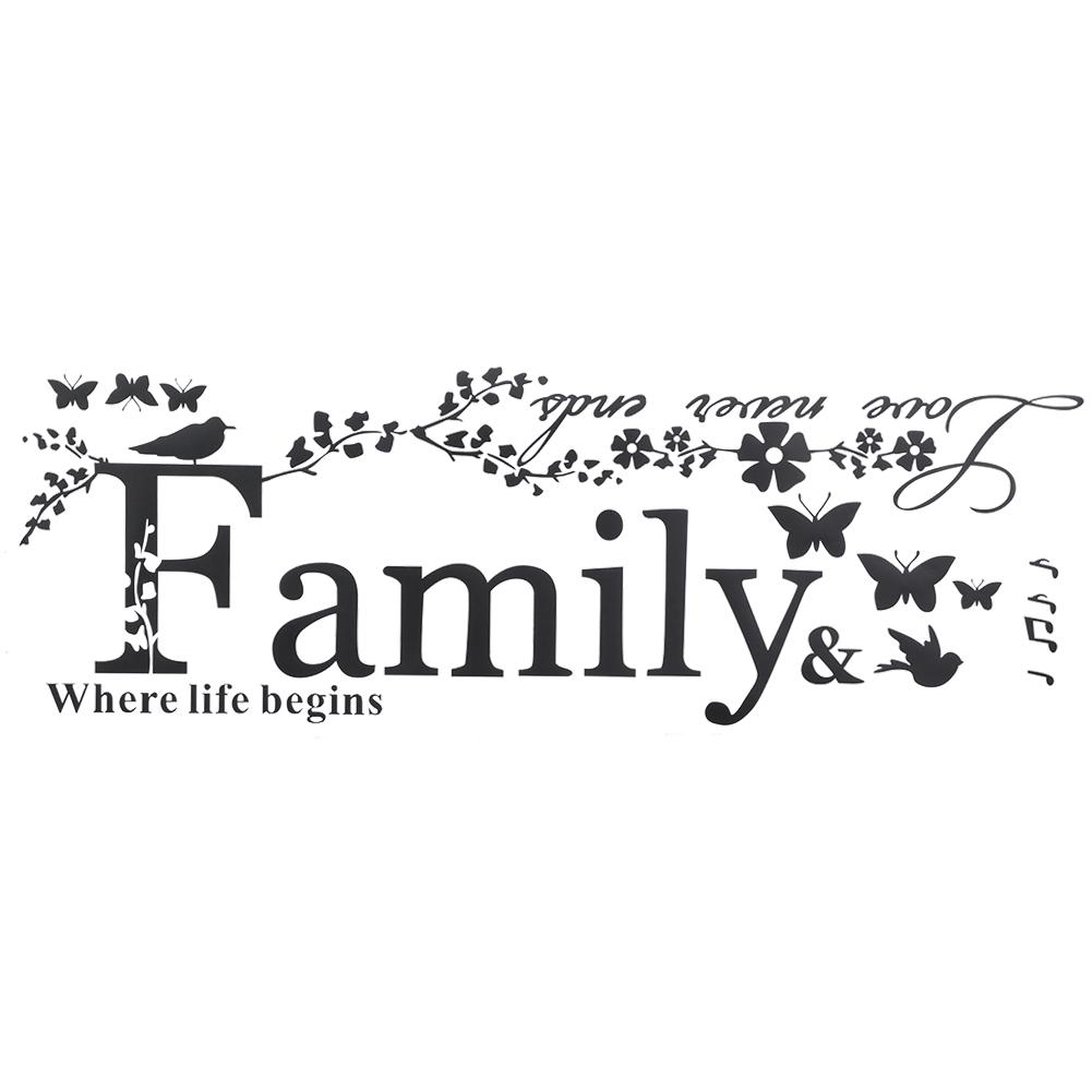 Family English Letter Wall Sticker DIY Home Decoration for Bedroom Study Living Room Background