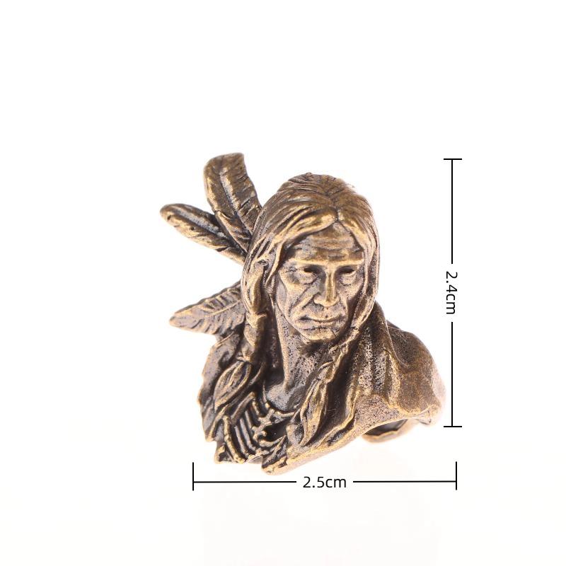 1 Stück Indischer Krieger Messing Messerperle Edc Diy Paracord Gewebte Armbänder Lanyard Anhänger Zubehör Outdoor Werkzeug Anhänger Charms