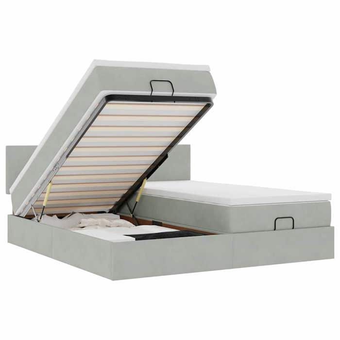 Maison Exclusive - Cadre de lit ottoman avec matelas gris clair 200x200 cm velours
