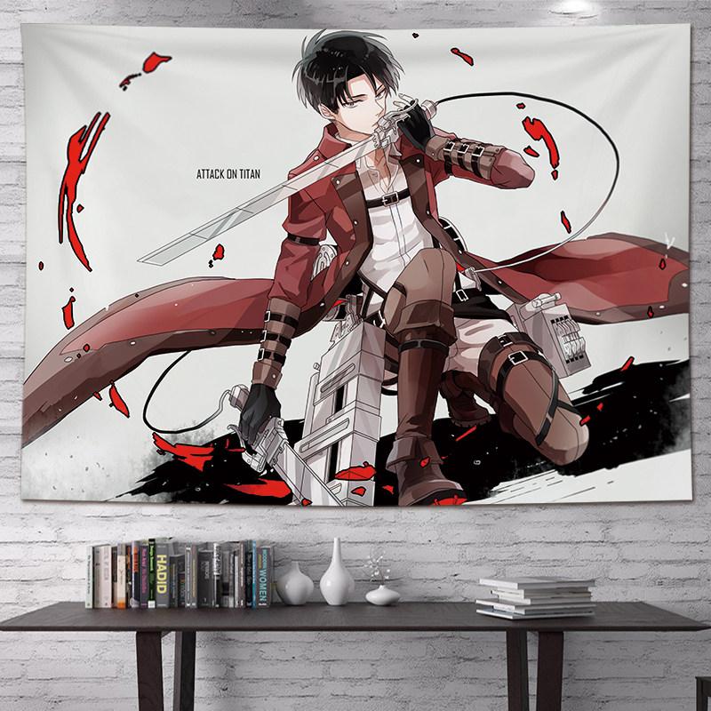 Vertical Attack On Titan Anime Tapestry Cartoon Wall Art Hanging For Bedroom Dorm Living Room Home Decoration