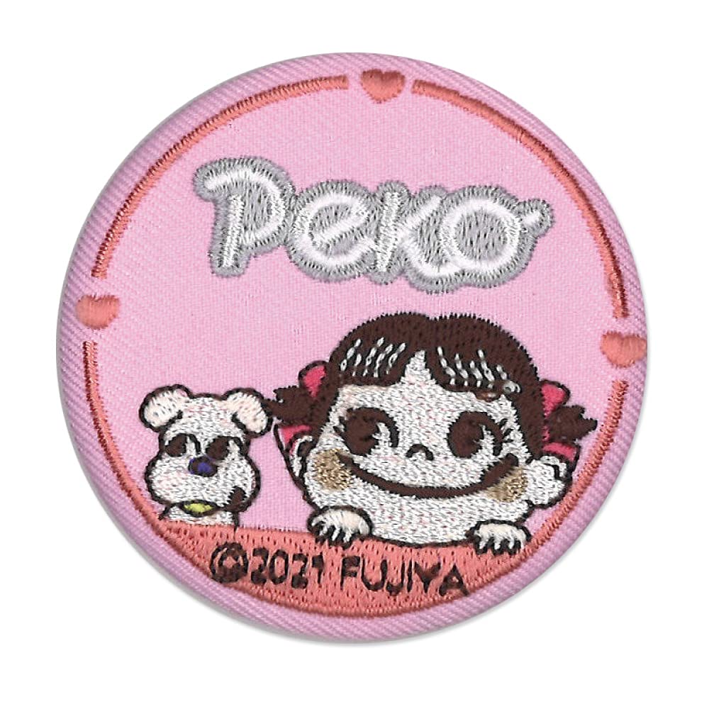 Minoda Peko-chan Embroidered Can Badge Peko & Dog