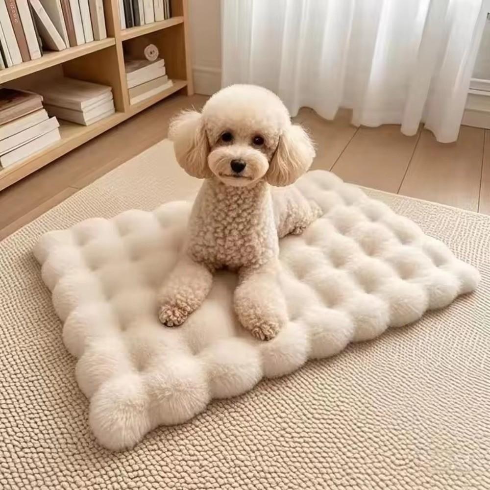 Soft Fluffy Pet Sleeping Mat Thickened Design Fluffy Pet Blanket Warm Plush Pet Mat  Indoor Pet Use