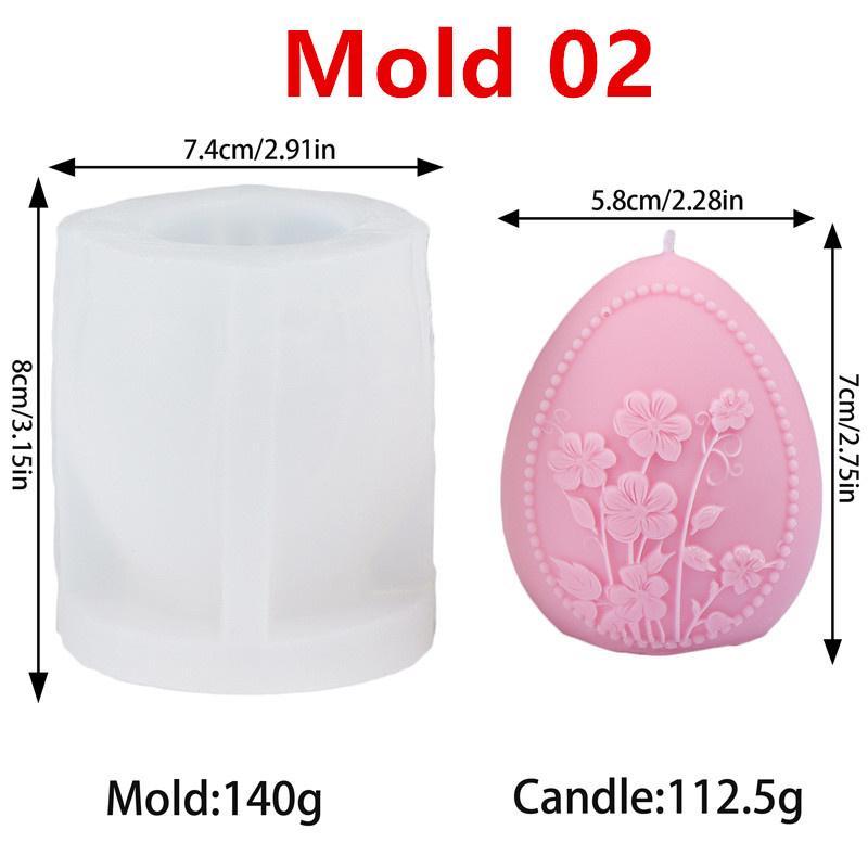 Easter Bunny Butterfly Egg Silicone Candle Mold DIY Floral Egg Plaster Mould Dandelion Clock Leaf Handmade Soap Home Decor Gift