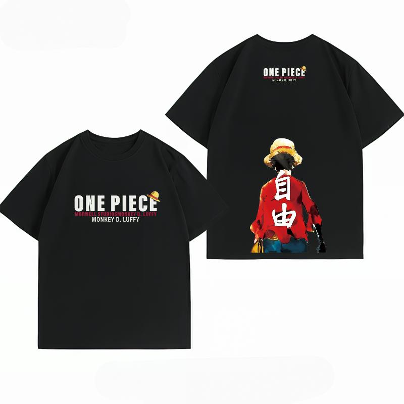 

Unisexs Clothing New 100 Cotton Summer TShirt Bandai One Piece Unisexs TShirt Luffy Freedom Print Casual Unisexs TShirt S