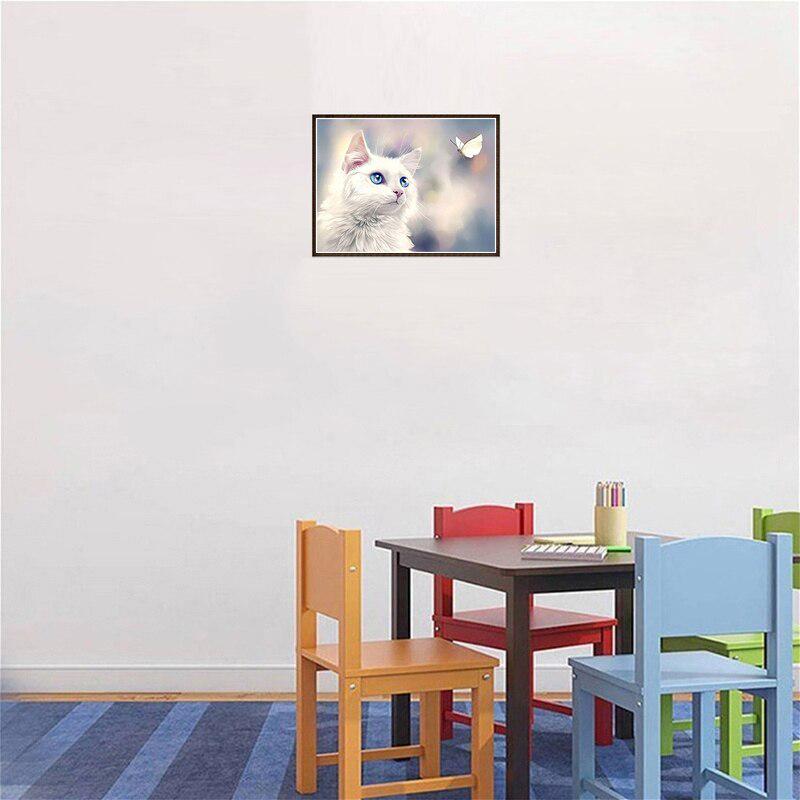 DIY 5D Diamond Painting Cat Full Round Diamond Embroidery Rhinestones Cross Stitch