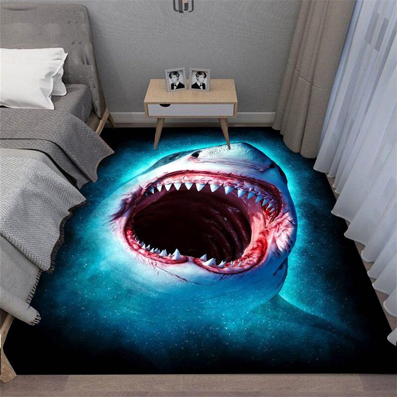 Terrifying Great White Shark White Shark White Death Carpet Floor Mat Adds a Great Focal Point To Any Space