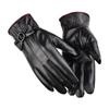 Women's warm leather gloves new winter gloves bow fleece thickened cold-proof cycling touch screen gloves