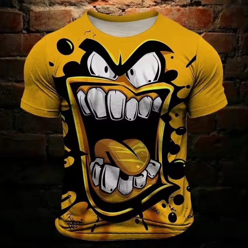 

Мужская футболка с забавным принтом Grimace 3D Vintage Fashion Cool Crew Neck Clothing Apparel Daily Holiday Vacation Short Sleeve top M жёлтый