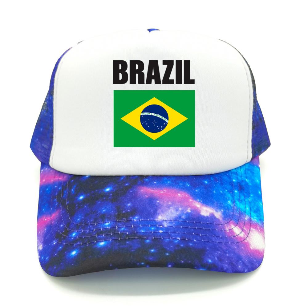 Brazil Flag Trucker Hat Adult Adjustable Mesh Net Country Fans Baseball Cap Unisex Women Hip Hop Dad Gift Hat