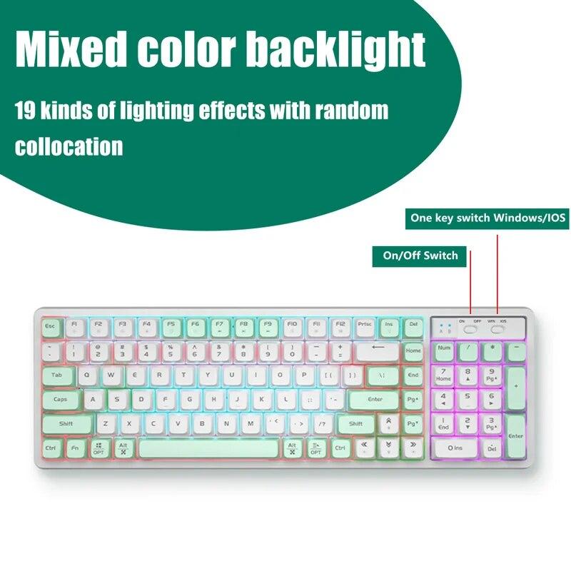 

Gk102 Механическая клавиатура с валом RGB Световой эффект Проводной игровой компьютер для киберспорта Красный вал Клавиатура Bluetooth Беспроводная горячая замена