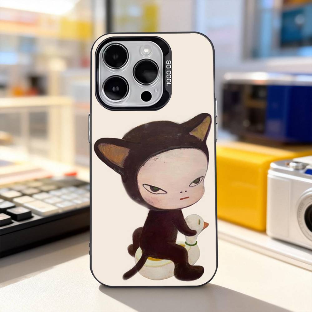 Y-Yoshitomos Art N-Nara Cute Phone Case For iPhone 17,16,15,14,13,12,11,Pro,XS,Max,Plus,Mini,SE4,E IMD Matte Black