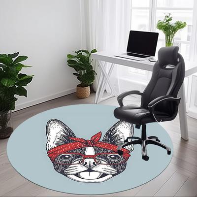 1 Stück FrenchieChair Teppich für das Büro, Innenbereich, rutschfest, waschbar, Polyesterfaser-Teppich, Matte für das Büro, maschinenwaschbar