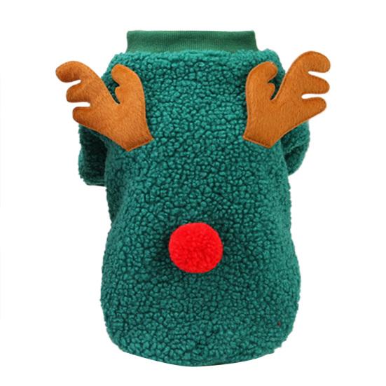 Long-lasting Dog Fleece Clothes Christmas Series Pattern Lovely Thickened Puppy T-shirt Clothes
