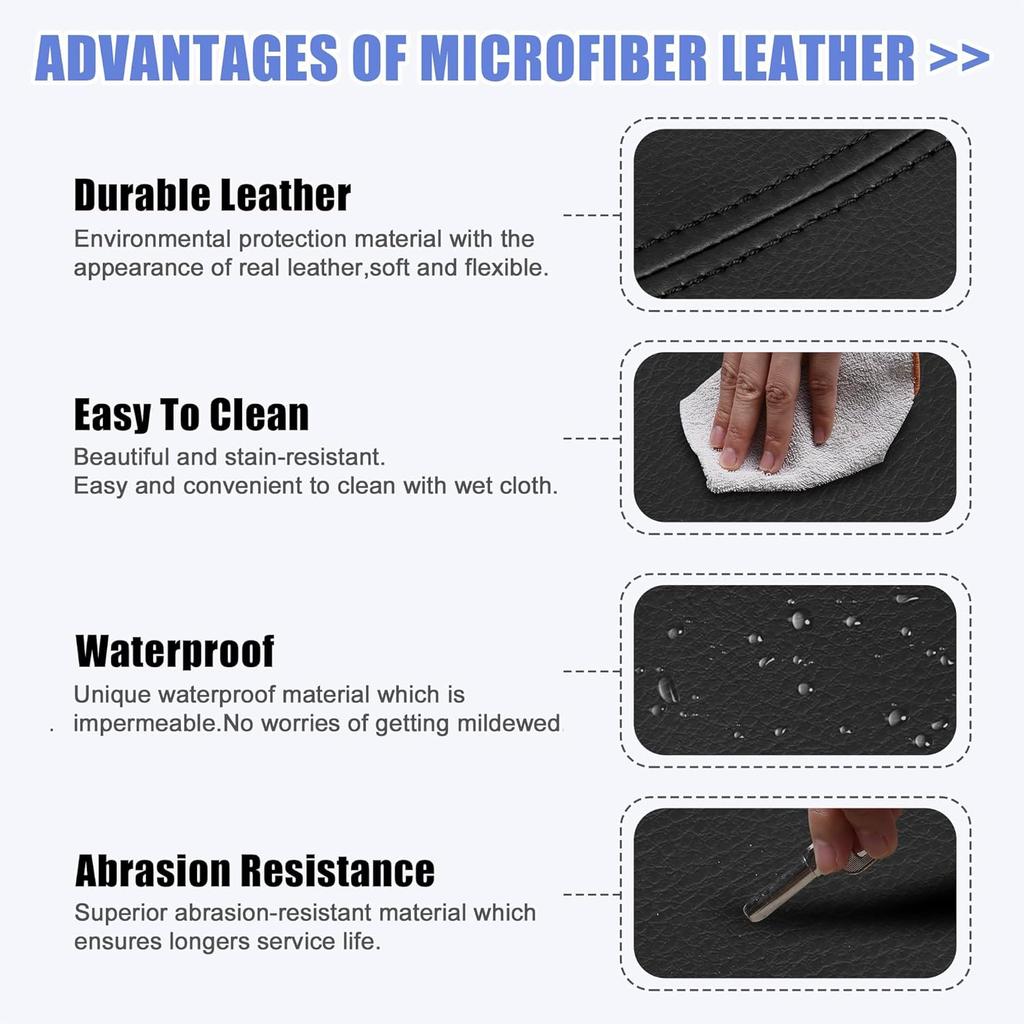 Unifizz Black PU Leather Car Center Console Cover Armrest Protector Cover Pad Replacement for Honda Accord 9th 2013-2017 Black Stitches Arm Rest