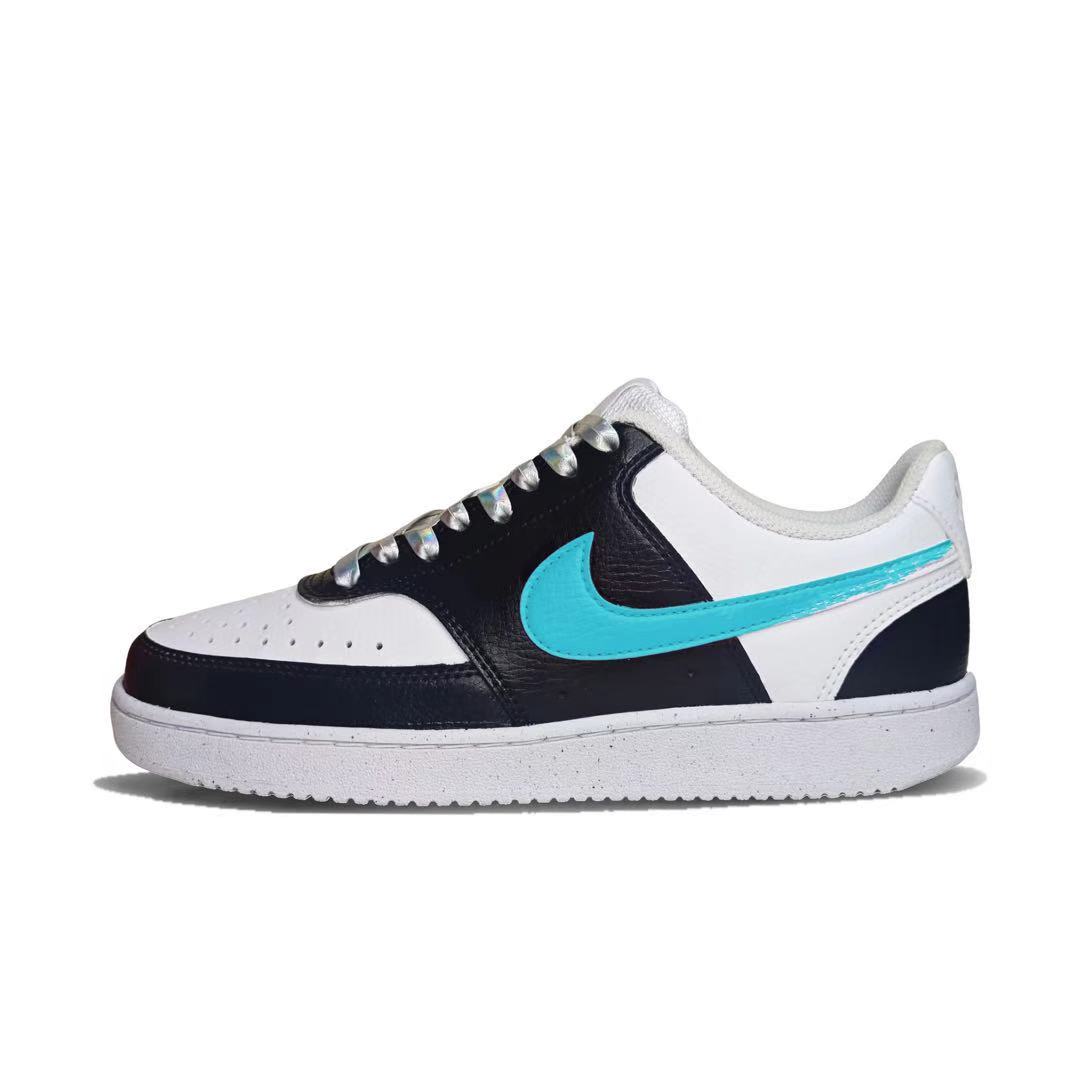 

Nike Court Vision 1 Slip Resistant Low top Skateboard Shoes Unisex Black White Blue DH2987-100(Team1553-) 38.5