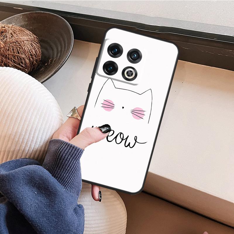 BLACK CUTE KITTY Case For OnePlus 10T 10R 8T 12R 13R 13s 13 12 11 9 10 Pro Nord 5 CE 2 3 4 Lite N20 N30 Cover