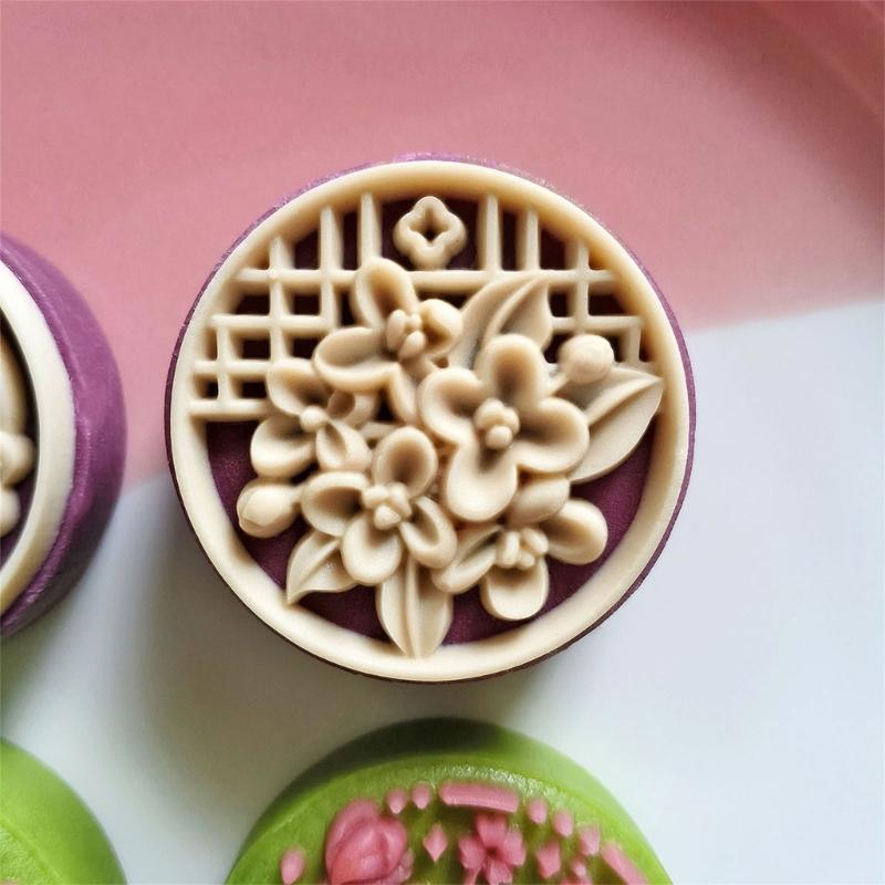 Efficient Moon Cakes Molds Set Artistic Flower Shape Mooncakes Molds For Pastry Cooks And Baking Hobbyists Alike