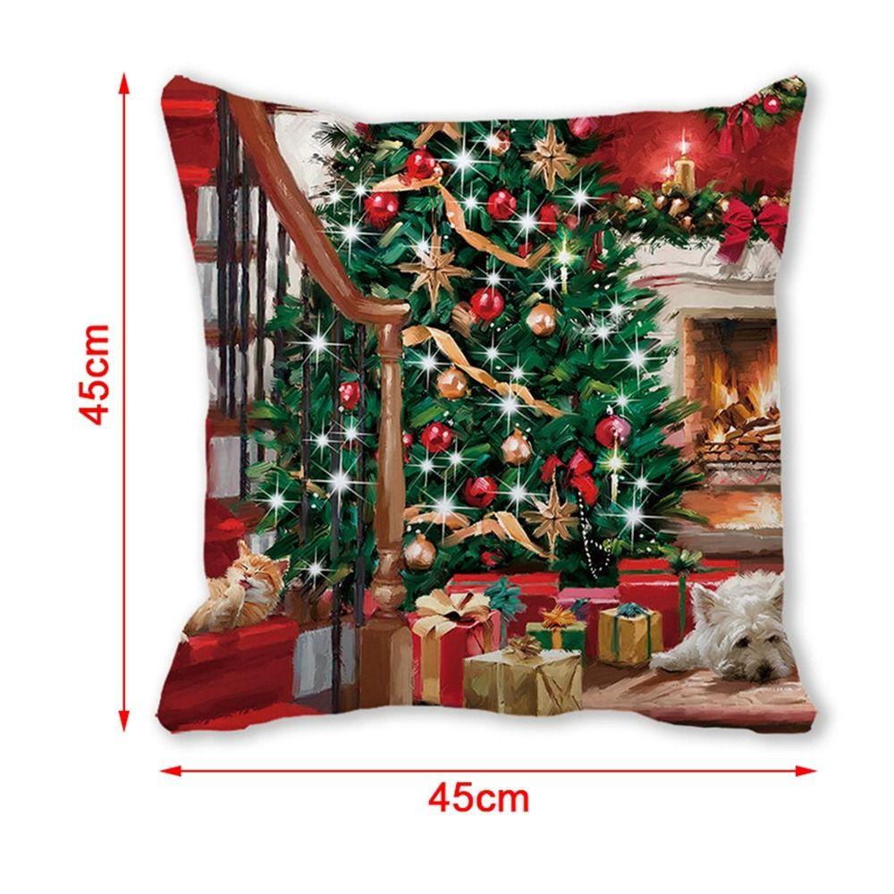 Fashion Peach skin velvet Christmas PillowCase Square Navidad Xmas Cushion Cover Santa Claus Sofa Pillow Cover Christmas