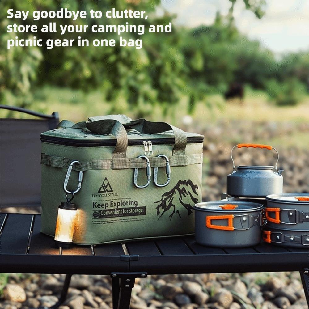 Large Capacity Camping Storage Bag Partition Storage Outdoor Storage Box Picnic Tool
