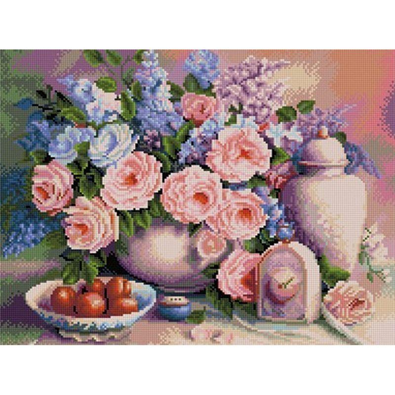 Diamond Painting Flowers Diamond Embroidery Kit For Adults Kids Diamond Mosaic Cross Stitch Decoration 40*50