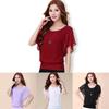 Luxurious Plus Size Chiffon Blouse With Elegant Ruffle Batwing Short Sleeves