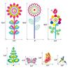 Amosfun Set Spring Window Static Flower and Butterfly Spring Window Glass Window Interior Window Wall Stickers 9-Piece Stickers Decals, Decoration,