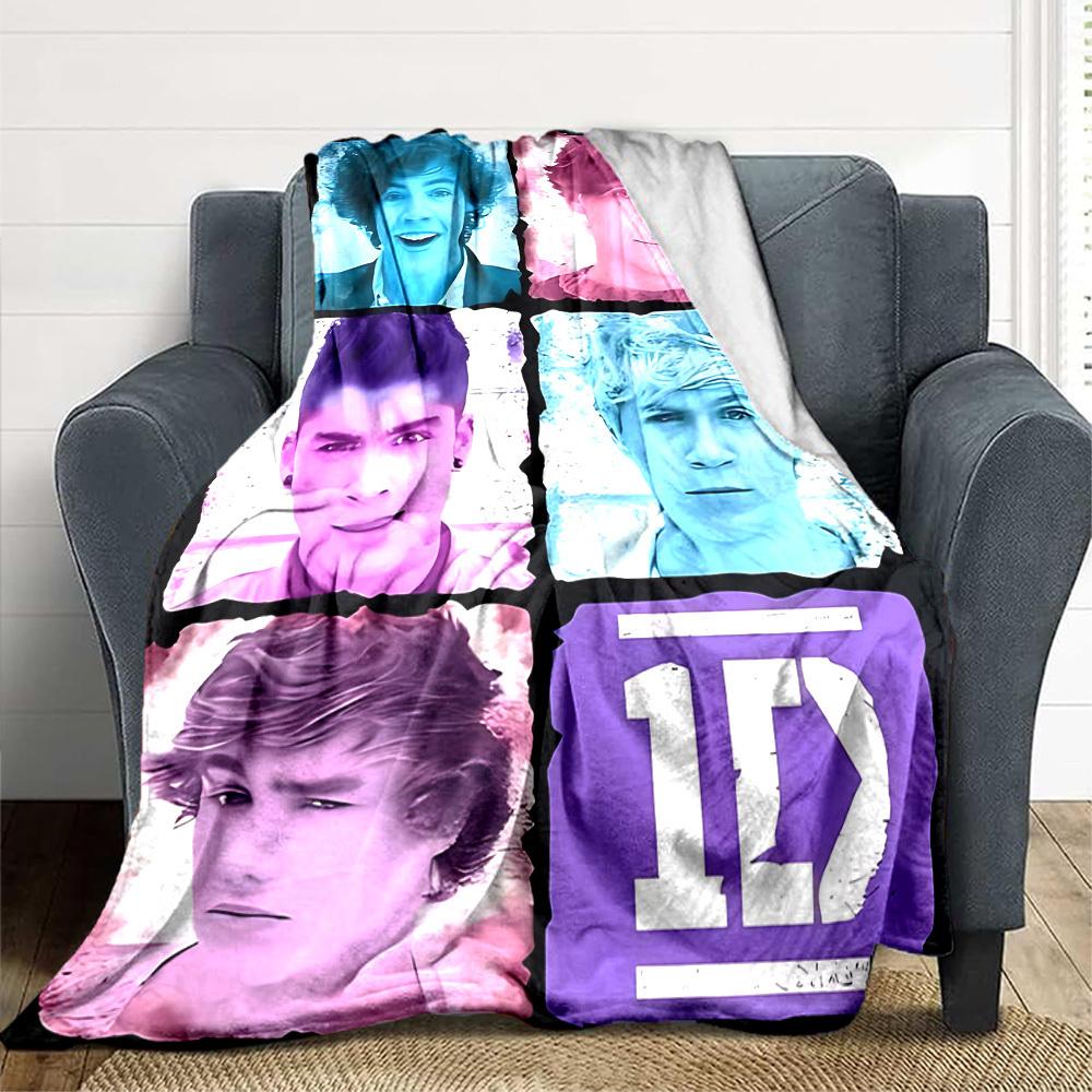 1PC 1D Merchandise Blanket Lightweight Flannel Throw Blanket for Sofa, Bed, Travel, Camping, Livingroom, Office, Couch